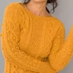 Capa - Imagem Horizontal da Blusa Canoa de Tricô com o Fio Alice