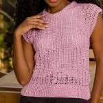 Receita Blusa Lilás de Crochê com a Linha Cléa Duplo Capa - Imagem Horizontal da Blusa Lilás de Crochê com a Linha Cléa Duplo