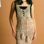 Capa - Imagem Horizontal do Vestido de Crochê com o Fio Lua de Mel