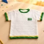 Camiseta Brasil Elegance de Crochê com Fio Cisne Elegance – Receita