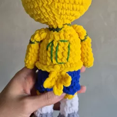 Bordado do número 10 e aplique da bandeira do Brasil no Canarinho Pistola