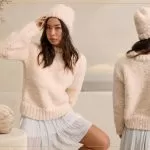 Blusa e Gorro Chantilly de Tricô com Fio Paparazzi Círculo