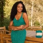 Vestido Sereia de Crochê com Linha Encanto Círculo na cor Tiffany