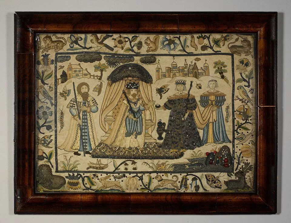 Picture with stumpwork embroidery, British, século XVII — The Metropolitan Museum of Art, CC0