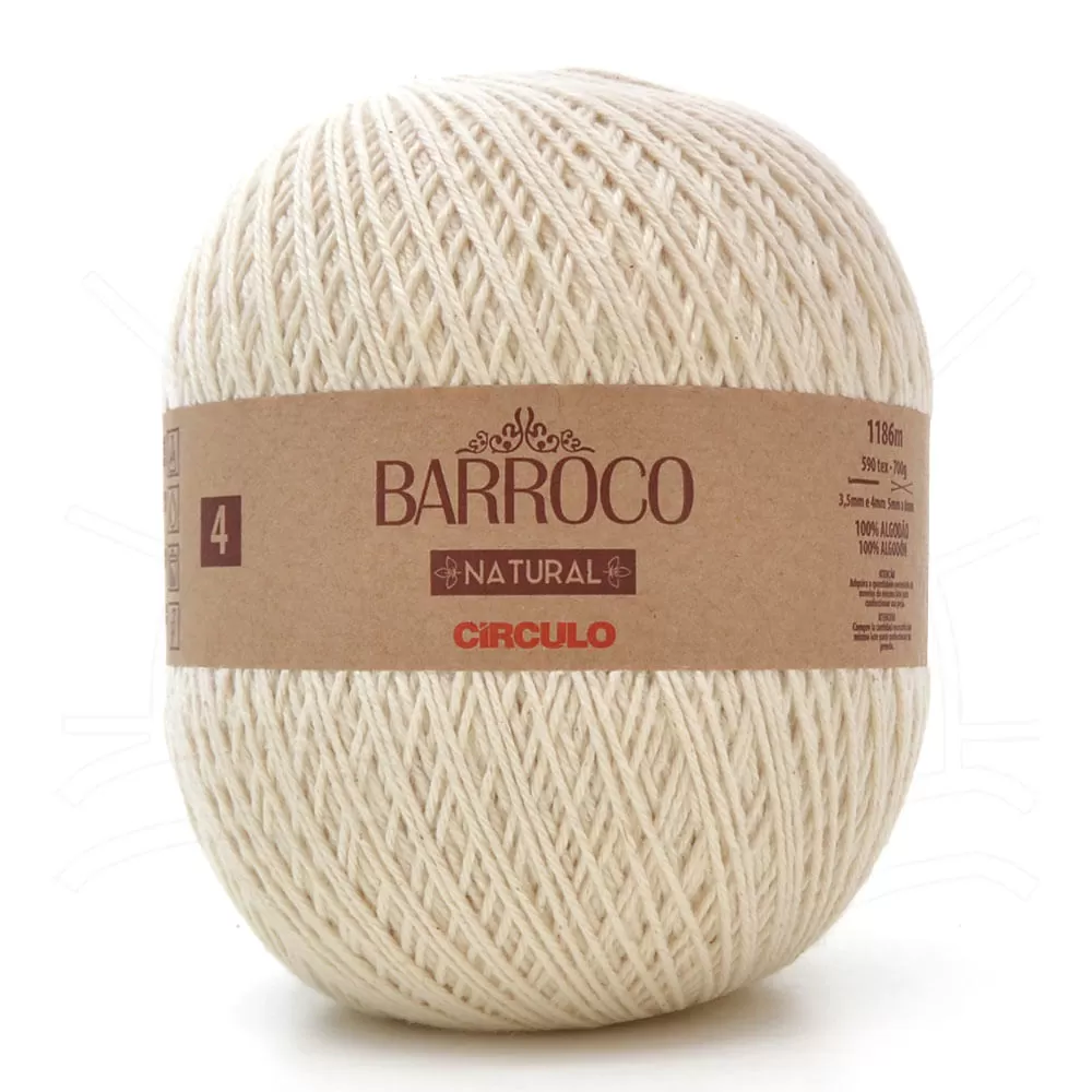 Novelo do Barbante Barroco Natural Círculo 700g — 100% algodão puro