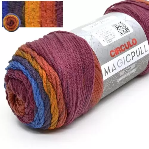 Fio Magic Pull Círculo 200g — novelo multicolorido 100% acrílico