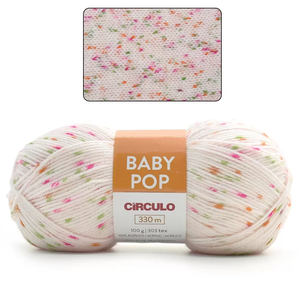 Fio Baby Pop Círculo 100g na cor Arroz Doce