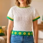 Blusa Copa Feminina de Crochê com Cisne Amigurumi Perfeito – Copa do Mundo