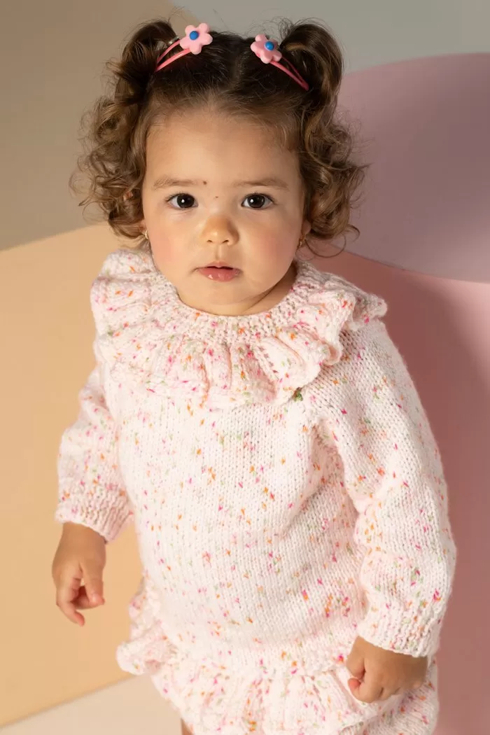 Costas da Blusa Vintage de Tricô — Conjunto Baby Pop Círculo
