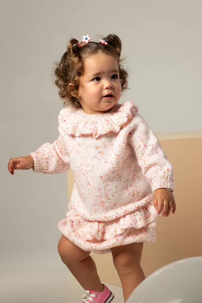 Detalhe dos botões de flor da Blusa Vintage de Tricô Baby Pop