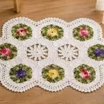 Tapete Cru com Flores Coloridas em Crochê com Barbante Barroco – Receita