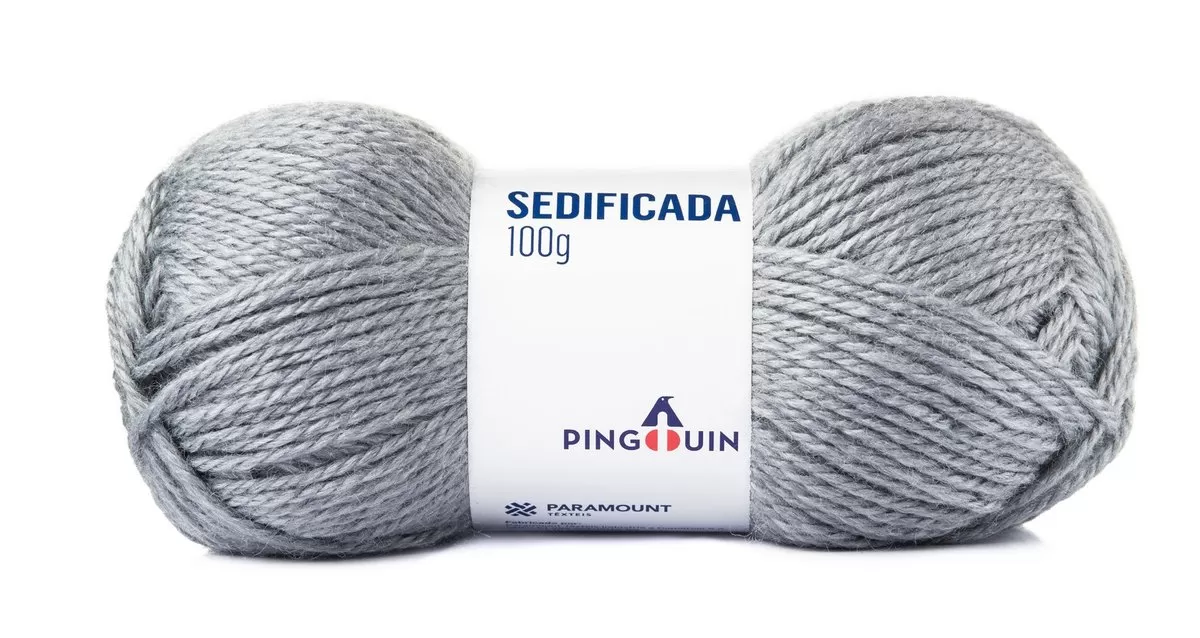 Novelo de Lã Sedificada Pingouin 100g na cor cinza