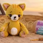 Gatinho Crocheteiro Mostarda de Amigurumi com Fio Amigurumi Soft – Receita gatinho-crocheteiro-mostarda-amigurumi