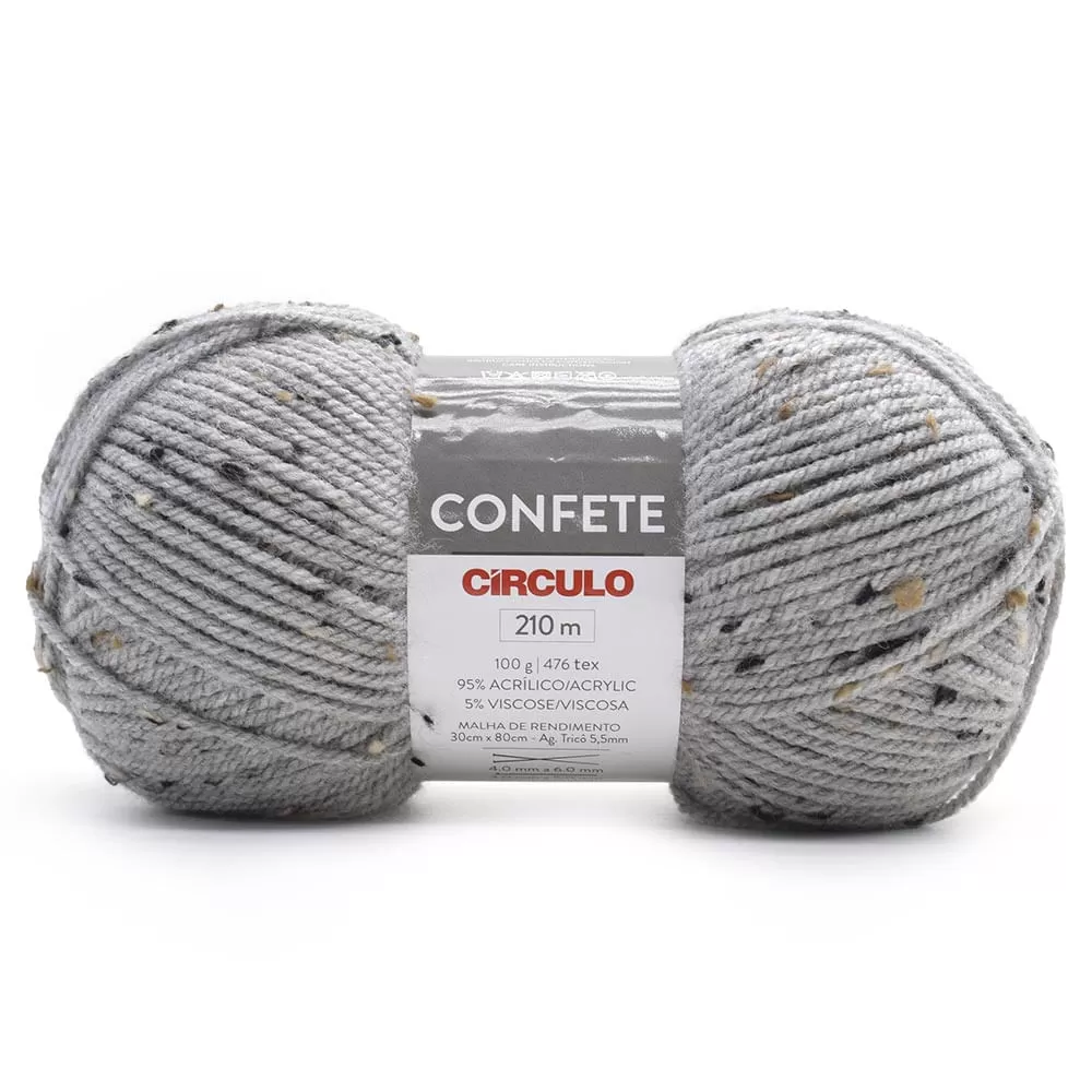 Fio Confete Círculo 100g cor 8045 Perla