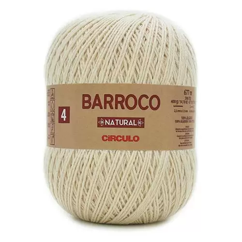 Barbante Barroco Natural Círculo cor Natural