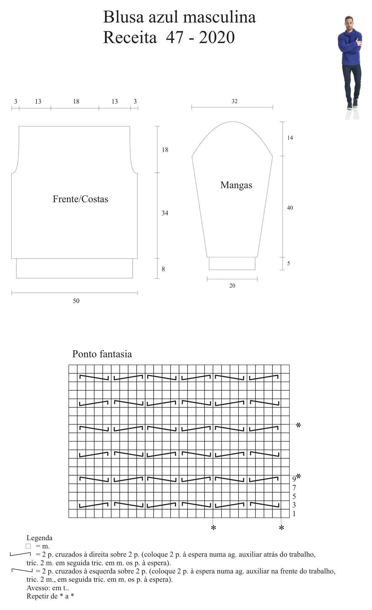 Gráfico do ponto fantasia da Blusa Ártico