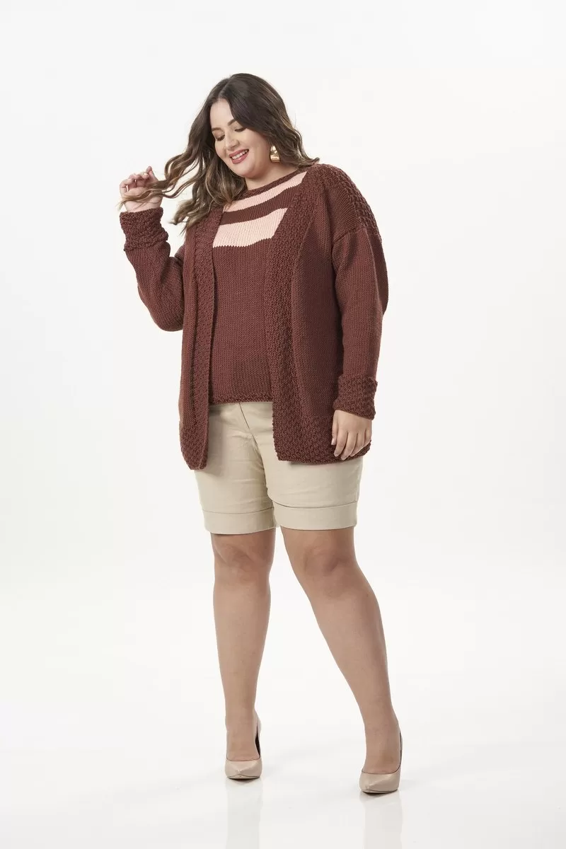 Conjunto Vic completo, casaco e blusa