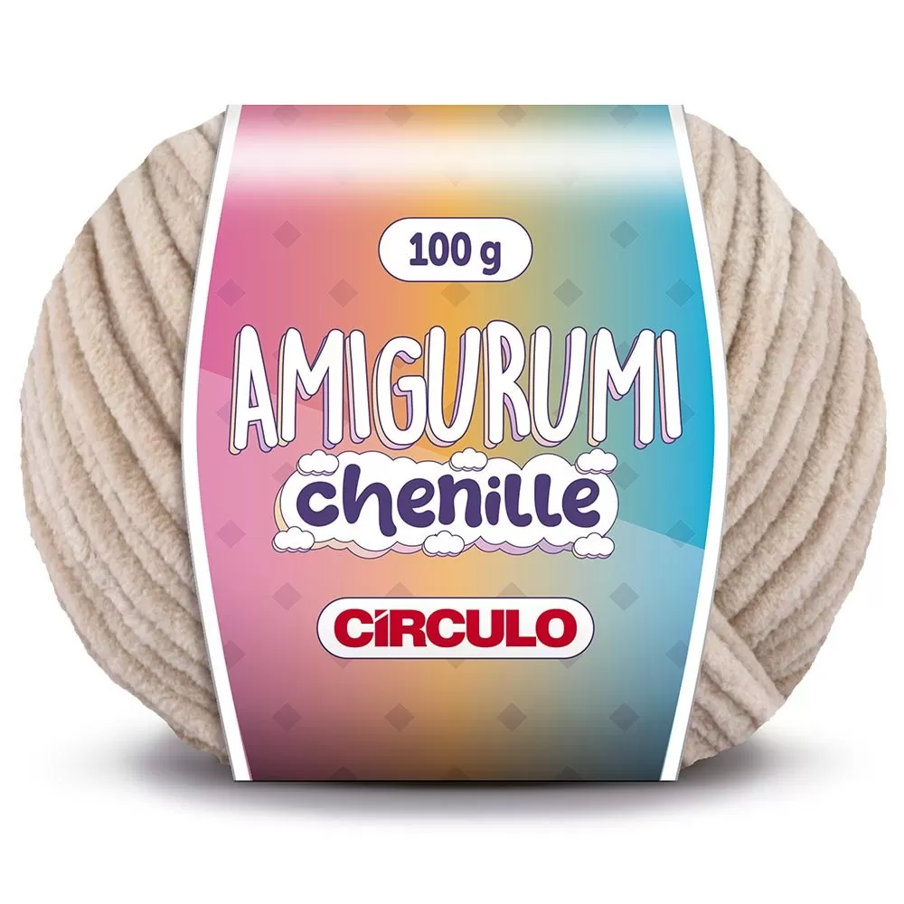 Fio Amigurumi Chenille Círculo 100g — cor Amendoim 7062