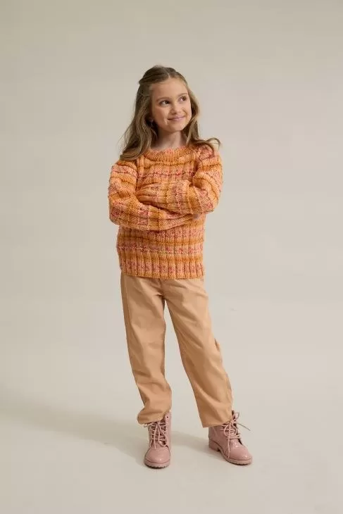 Blusa Folclore infantil em Fio Print Baby cor Lenda, look completo